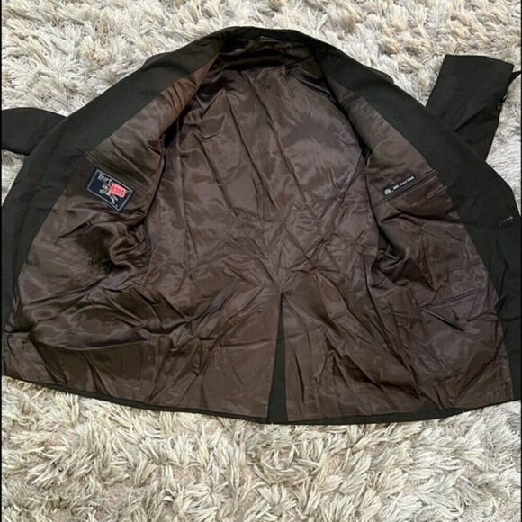 VTG Burberry Mens 38R Black Blazer Sport Coat Two Button - Picture 8 of 12